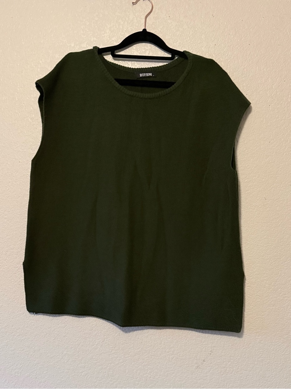 BTFBM Olive Green Sleeveless Knit Top 0242